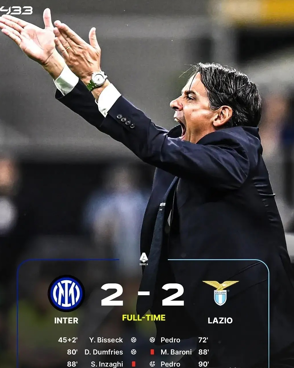 国际米兰横扫那不勒斯，迪马利亚绝境逆转